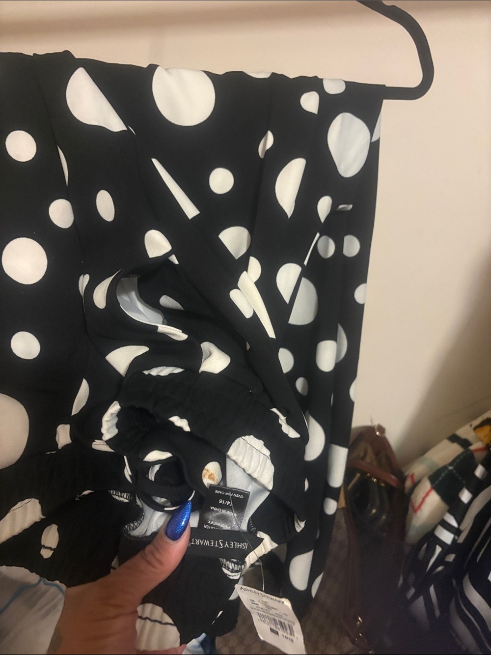 Ashley Stewart Black and White Polka Dot Pance